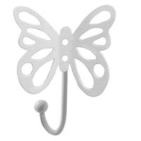 Garderobenhaken Butterfly weiß pulverbeschichtet Metall B/H/T: ca. 8,5x10,5x5 cm Butterfly - weiß (8,50/10,50/5,00cm)