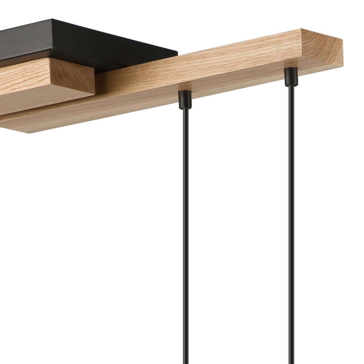 Lamkur Pendelleuchte schwarz Holz B/H/L: ca. 20x84x84 cm G9 2 Brennstellen CORTINA - schwarz (84,00/20,00/84,00cm) - Lamkur