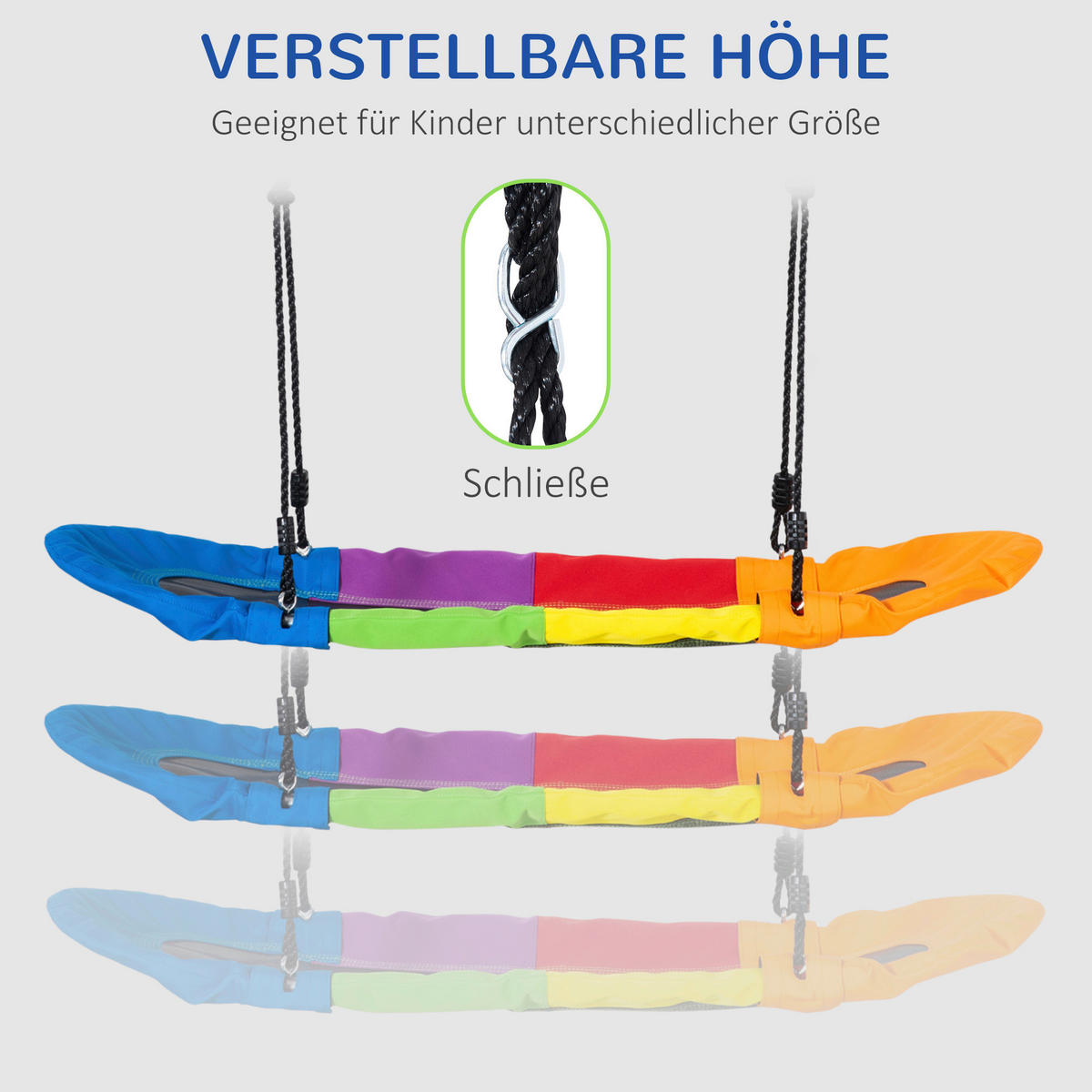 Outsunny Schaukel bunt B/H/L: ca. 45x120x160 cm Kinderschaukel - bunt (160,00/45,00/120,00cm) - Outsunny