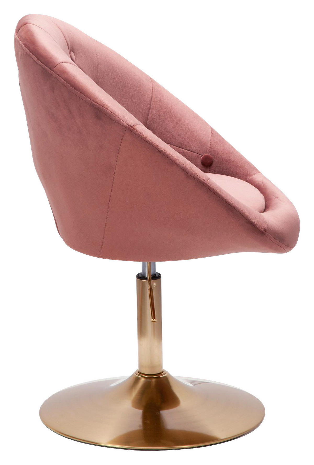 Wohnling Sessel rosa gold Samt Eisen B/H/T: ca. 67x80x62 cm Loungesessel - gold/rosa (67,00/80,00/62,00cm) - Wohnling