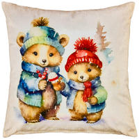 Dekokissen Dekokissen_Lappland Teddys 45x45cm - weiß/bunt (45,00/45,00cm)