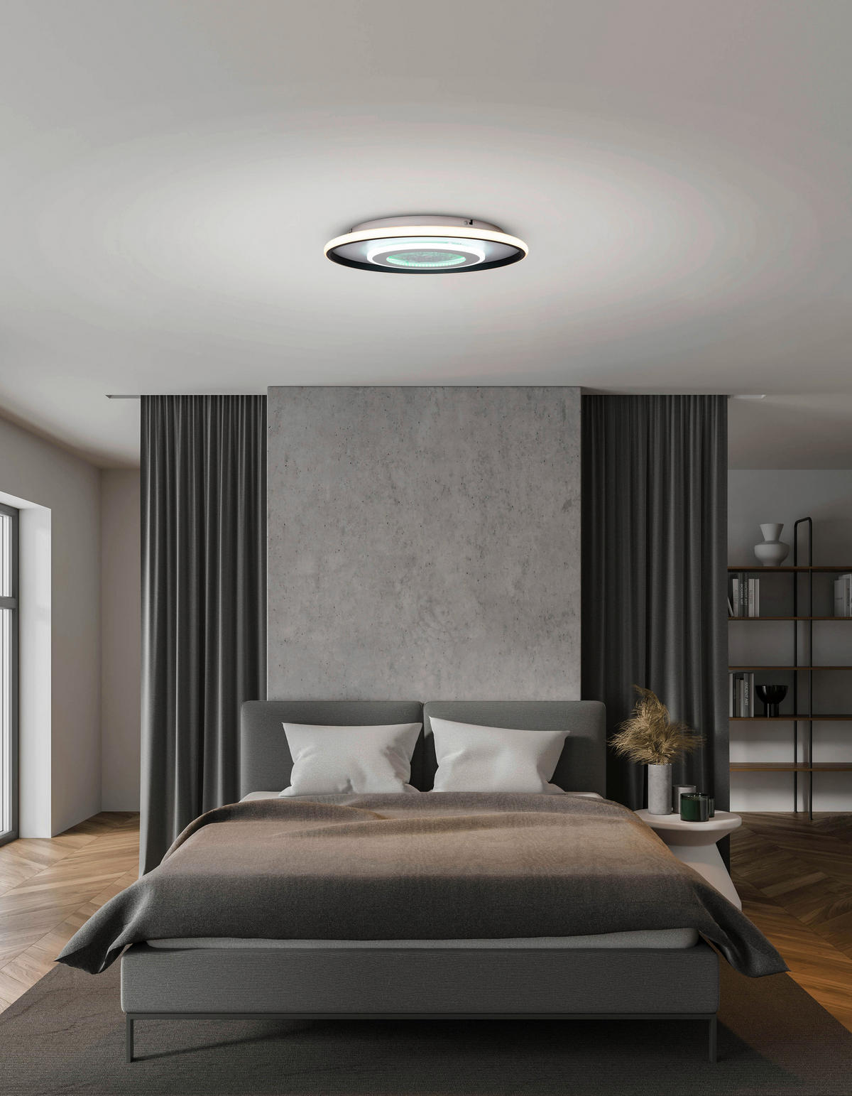 Näve Leuchten Deckenleuchte weiß Metall Kunststoff B/H/T: ca. 50x6x50 cm null 3 Brennstellen Livana - weiß (50,00/6,00/50,00cm) - Näve Leuchten