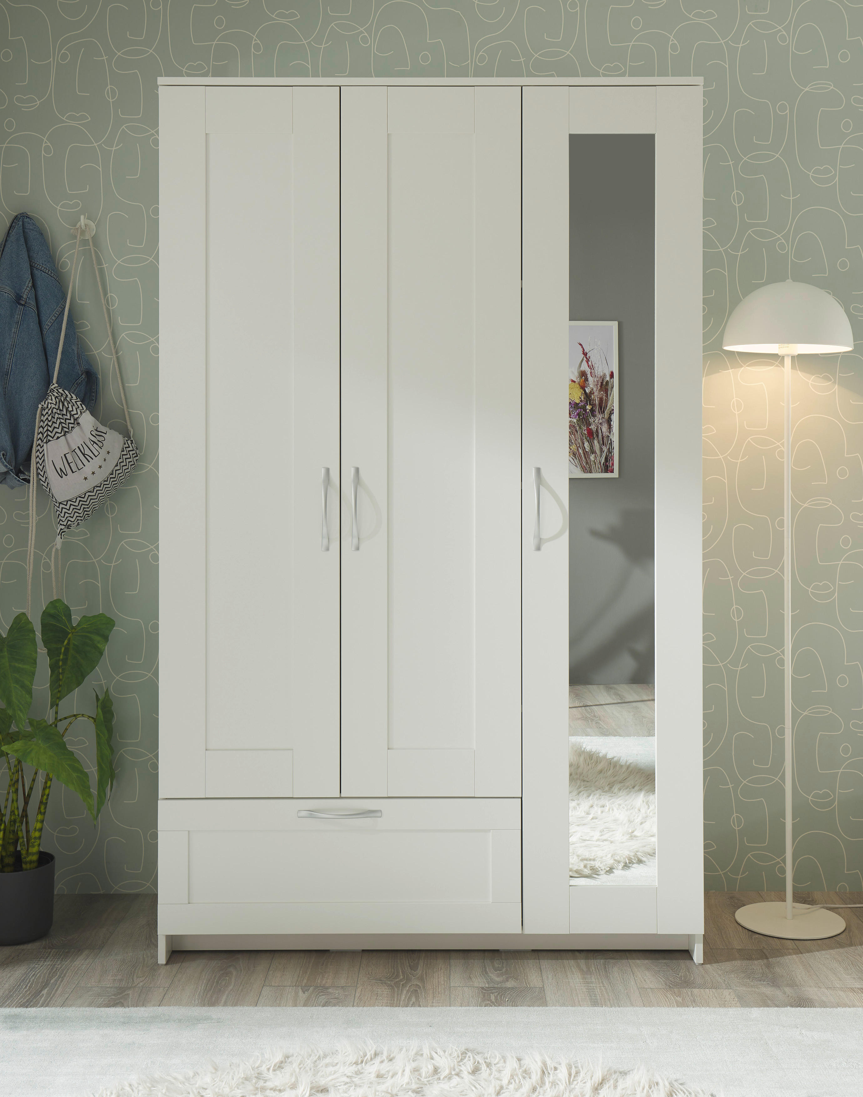 Kleiderschrank weiß B/H/T: ca. 117x191x50 cm Lepini_Kleiderschrank - weiß (117,00/191,00/50,00cm)