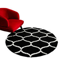 Sanat Hochflorteppich MADRID schwarz D: ca. 80 cm MADRID - schwarz (80,00cm) - Sanat