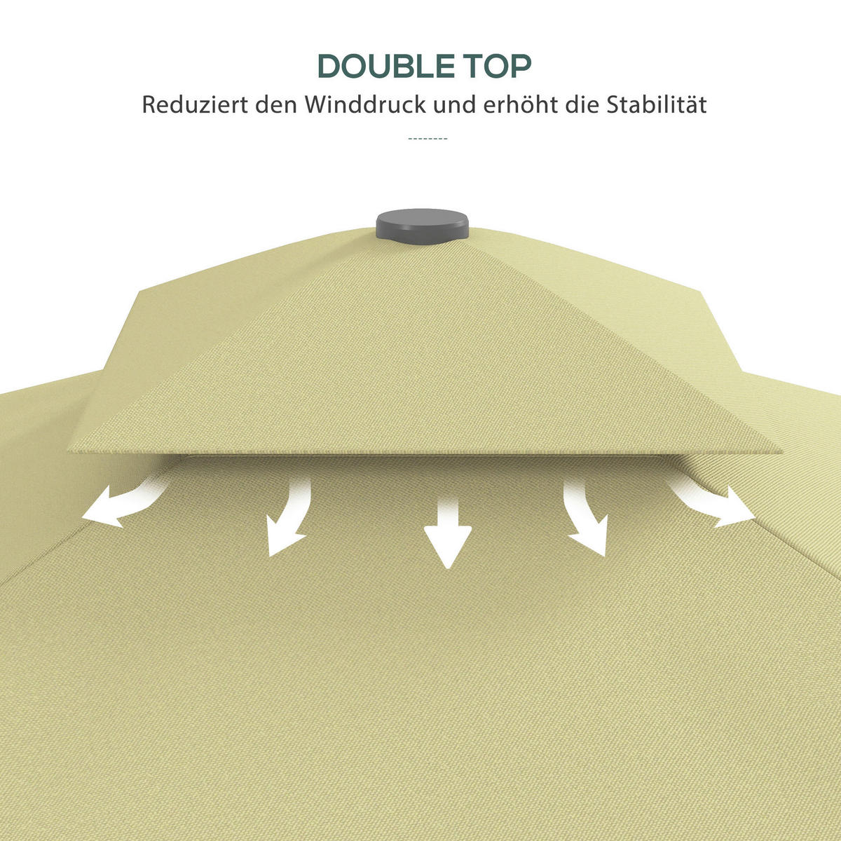 Outsunny Sonnenschirm beige Polyester B/H/L: ca. 243x251x243 cm Sonnenschirm - beige (243,00/243,00/251,00cm) - Outsunny