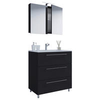 Waschplatz 3tlg-Schubo schwarz B/H/T: ca. 60x86x46 cm 3tlg-Schubo - schwarz (60,00/86,00/46,00cm) - VCM Möbel