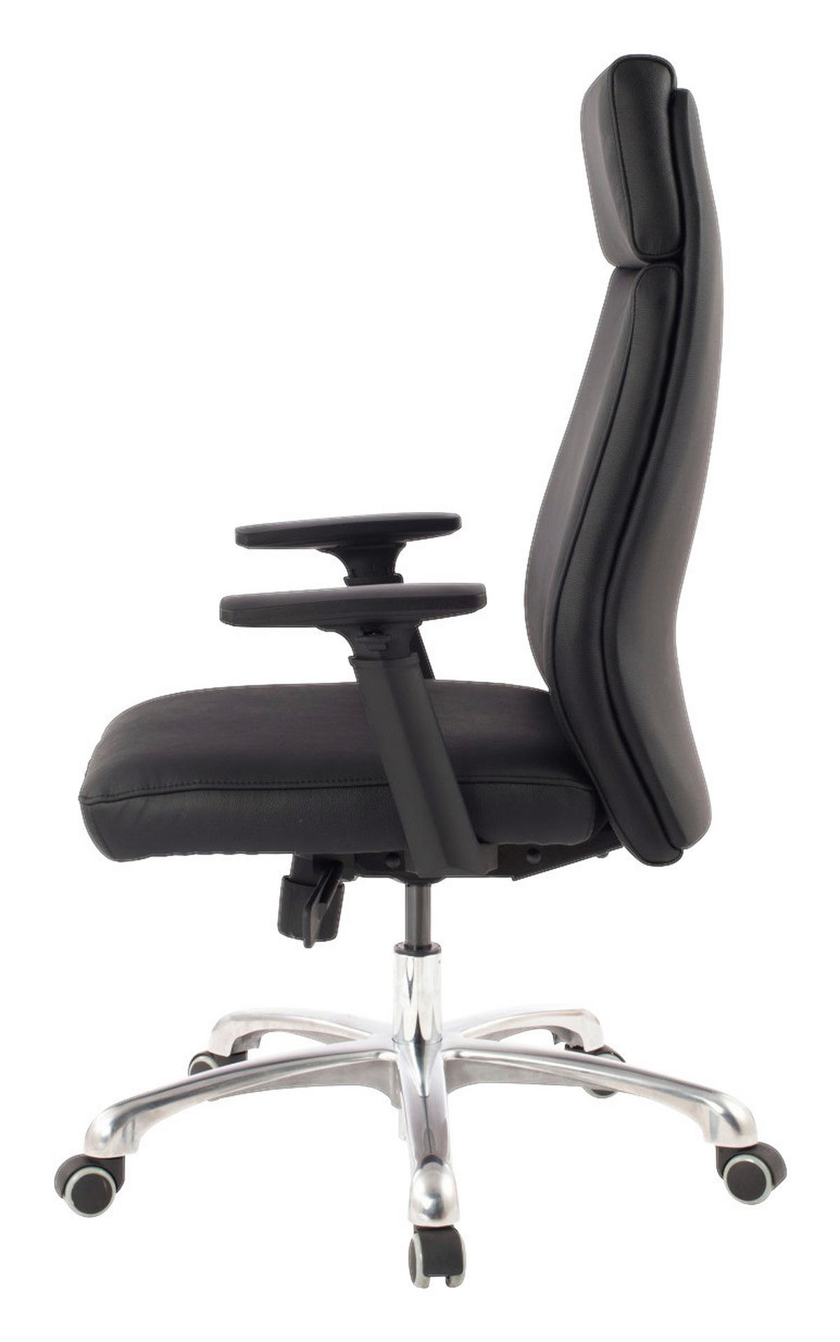 Drehstuhl schwarz Leder Bürostuhl PORTO - schwarz (68,00/118,00/75,00cm) - Amstyle