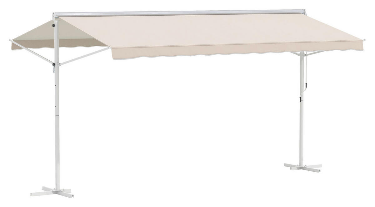 Outsunny Markise cremeweiß B/H/L: ca. 340x255x450 cm Markise - cremeweiß (450,00/340,00/255,00cm) - Outsunny