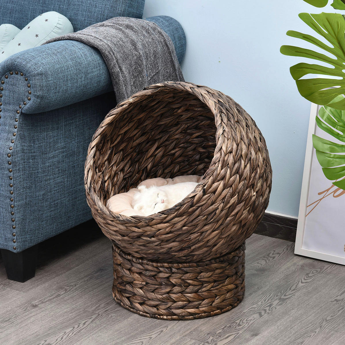 PawHut Katzenhaus braun Eisen H/L: ca. 60x42 cm Katzenhaus - braun (42,00cm) - PawHut