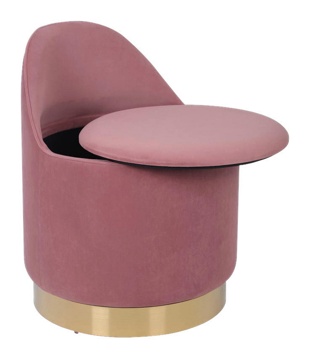 Hocker Viktor 100 altrosa Samt H/D: ca. 68x52 cm Viktor 100 - gold/altrosa (52,00/68,00cm) - 360 Living