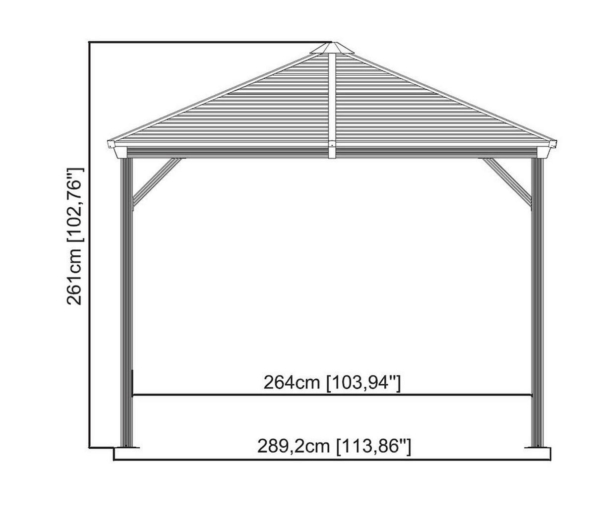 Sojag Pavillon Ventura anthrazit Stahl B/H/L: ca. 296x261x423 cm Ventura - anthrazit (423,00/296,00/261,00cm) - Sojag