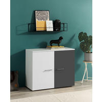 Kommode Alex weiß Graphit B/H/T: ca. 90x75x37 cm Alex - weiß/Graphit (90,00/75,00/37,00cm)