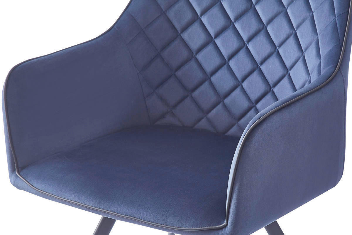 Stuhl Amber 100 dunkelblau Microfaser B/H/T: ca. 58x85x64,5 cm Amber 100 - schwarz/dunkelblau (58,00/85,00/64,50cm) - 360 Living
