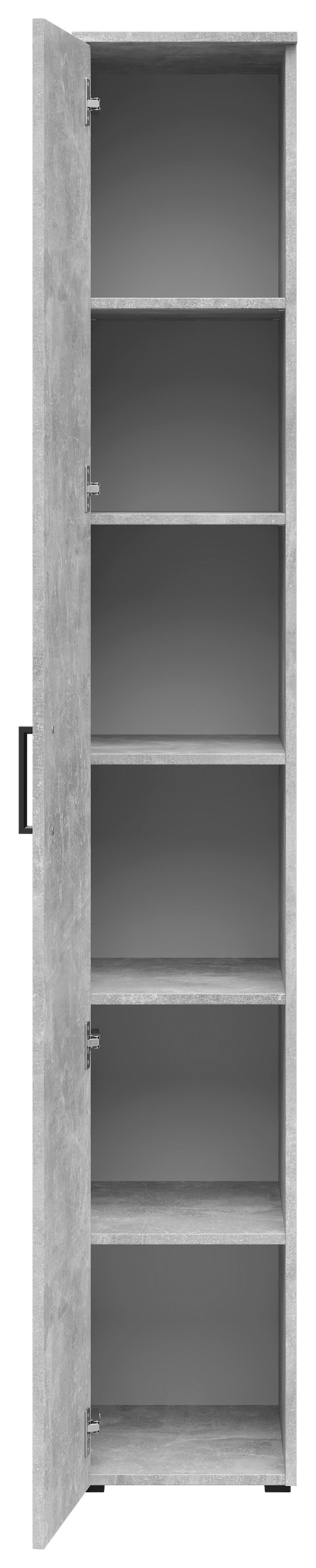 Schrank Multi-Stauraum Typ 8 Beton Optik B/H/T: ca. 30x195x40 cm Multi-Stauraum Typ 8 - Beton (30,00/195,00/40,00cm)