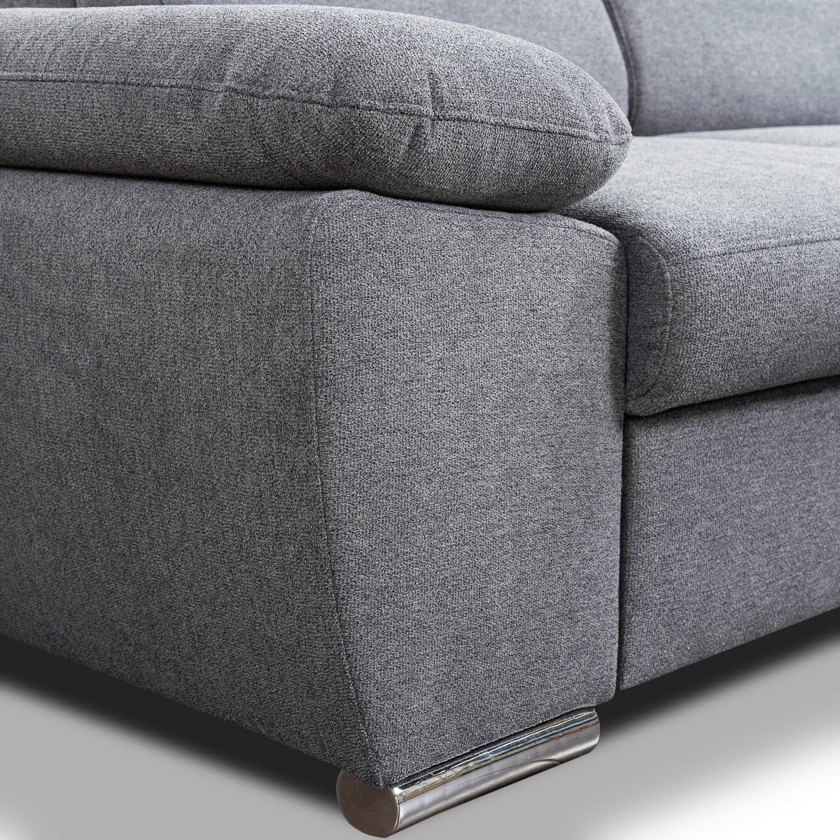 Funktionsecke Palma dunkelgrau Microfaser B/H/T: ca. 285x100x182 cm Palma - Chrom/dunkelgrau (285,00/100,00/182,00cm)