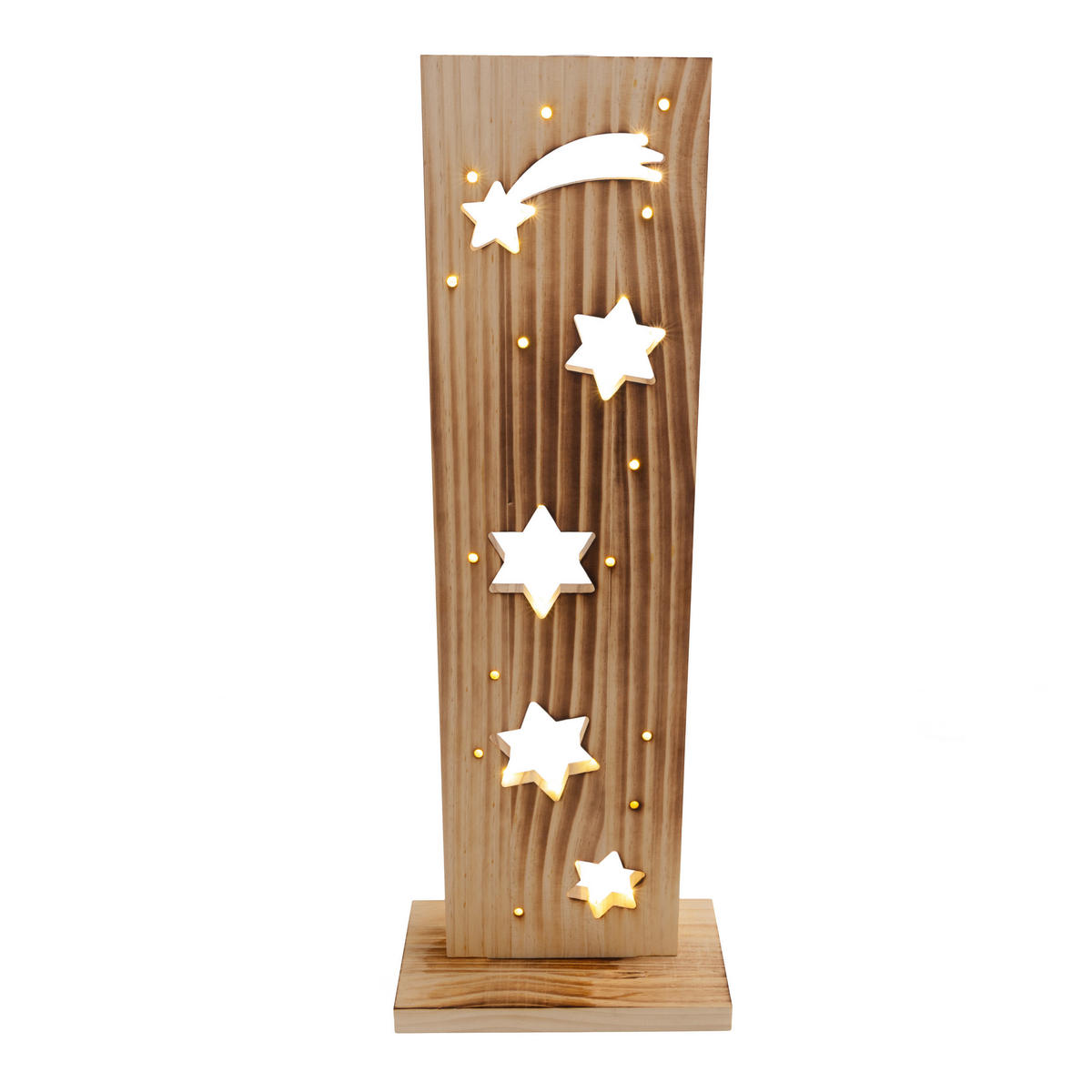 Näve Leuchten LED-Dekoleuchte natur Holz B/H/T: ca. 11x60x21,5 cm LED-Holz-Dekoleuchte STERNE - natur (11,00/60,00/21,50cm) - Näve Leuchten
