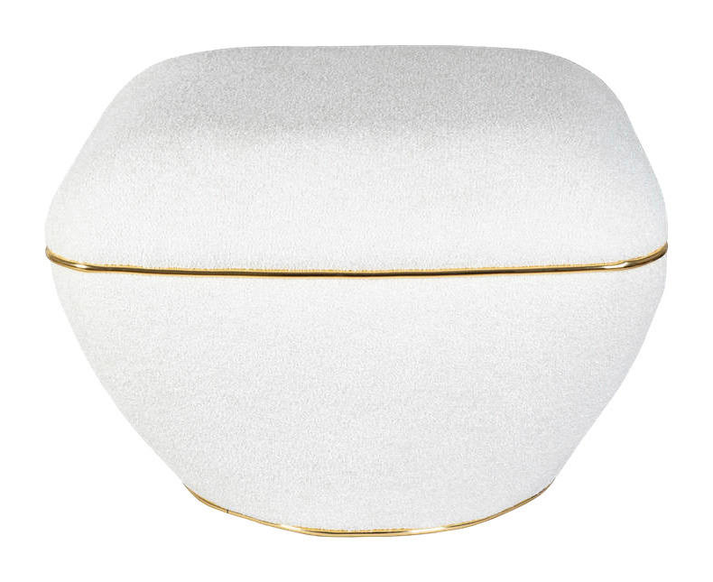 360 Living Hocker Contessa 110 weiß gold B/H/T: ca. 60x42,5x60 cm Contessa 110 - gold/weiß (60,00/42,50/60,00cm) - 360 Living
