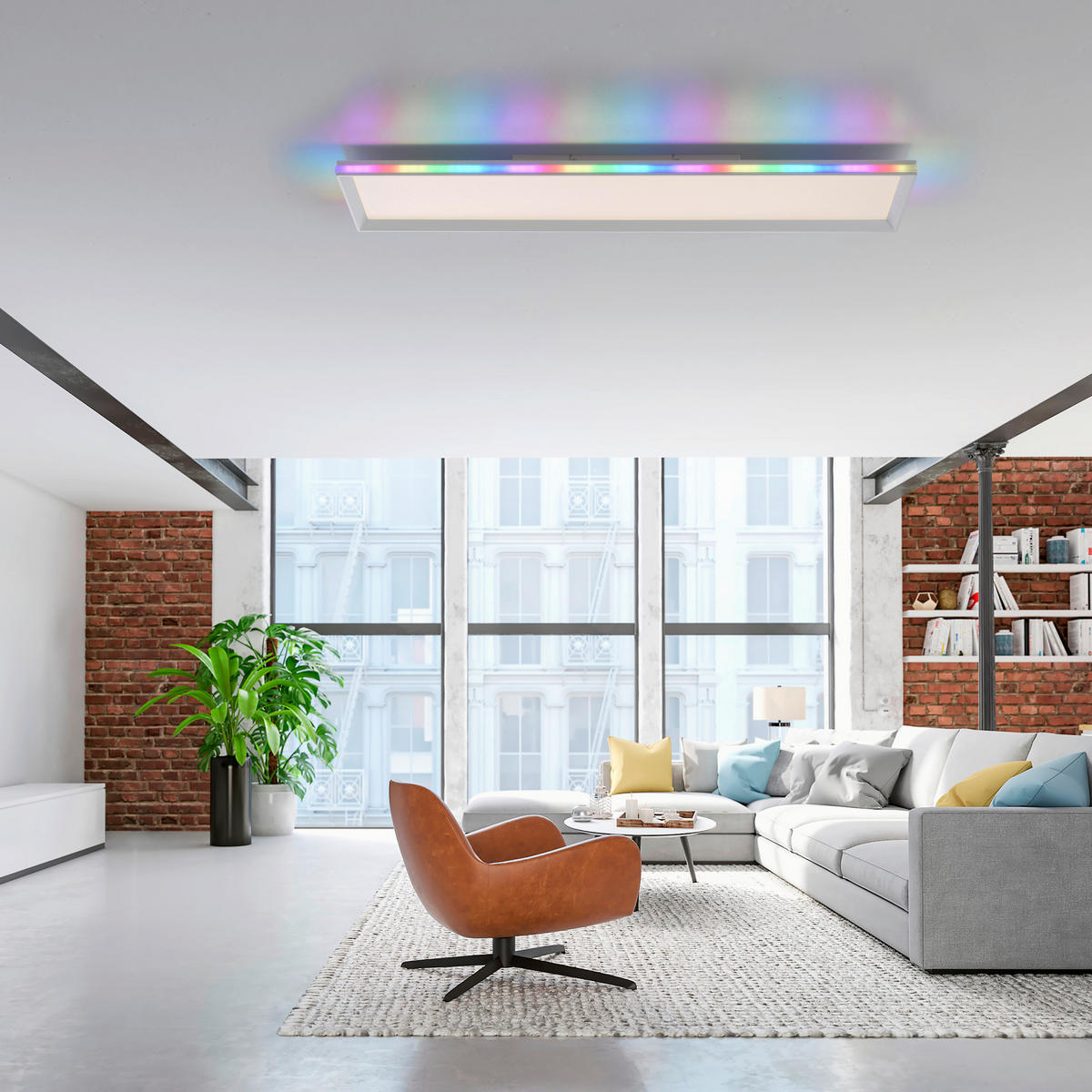 Just Light LED-Deckenleuchte GALACTICA 15557-16 weiß Kunststoff B/H/T: ca. 25x6x100 cm 2 Brennstellen GALACTICA - weiß (25,00/6,00/100,00cm) - Just Light