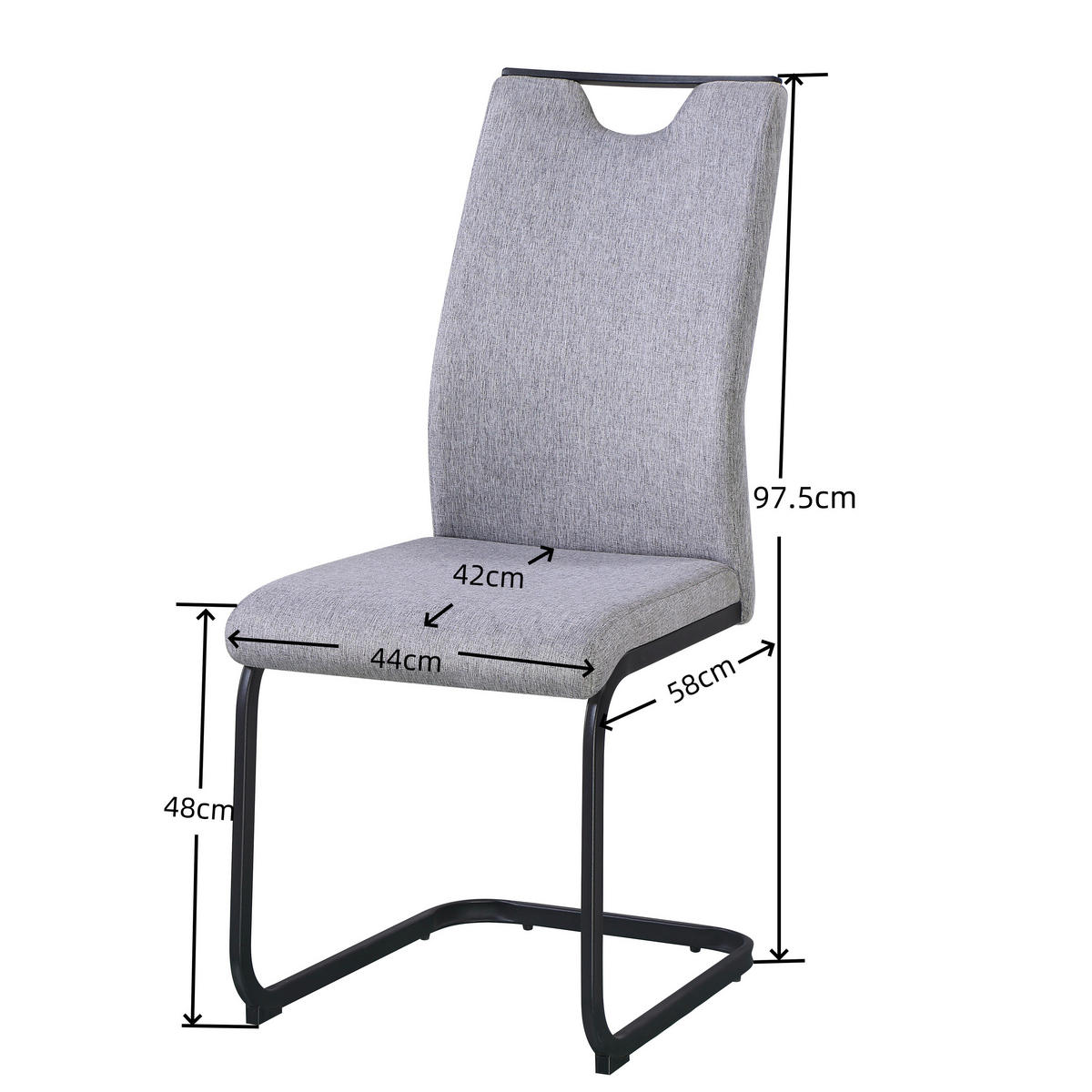 Schwingstuhl Dina grau schwarz Microfaser Metall Dina - schwarz/grau