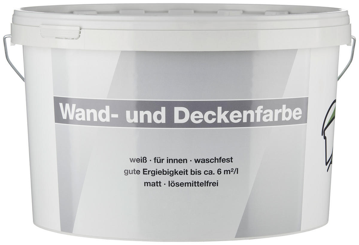 Raumfarbe Wand- und Deckenfarbe weiß ca. 10 l Wand- und Deckenfarbe - weiß (10,00l)