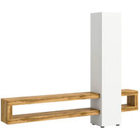 Wohnwand Samba weiß Eiche Wotan Nachbildung B/H/T: ca. 240x190x35 cm Samba - Eiche/weiß (240,00/190,00/35,00cm) - xonox.home