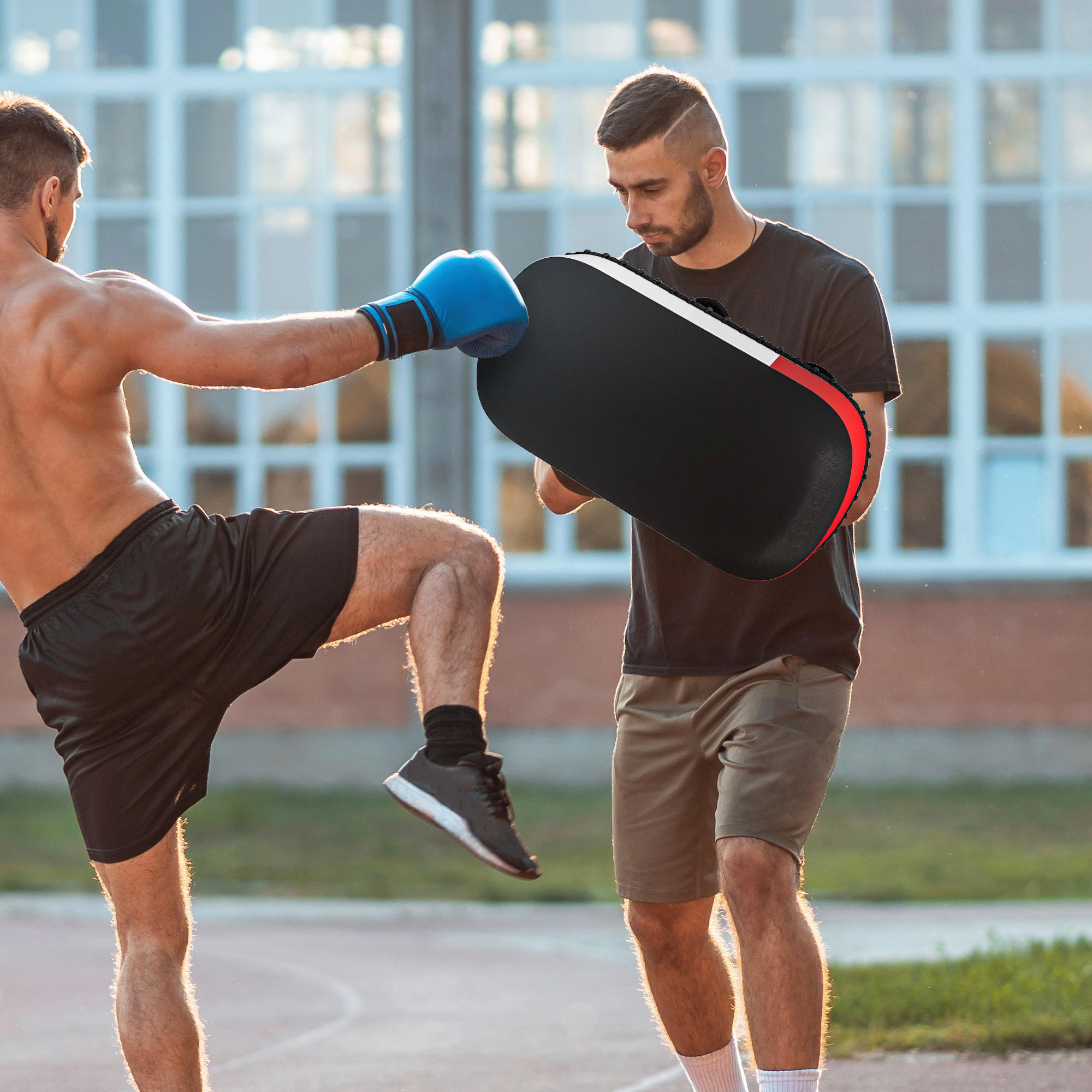 SPORTNOW Fitness-Zubehör schwarz Kunstleder B/H/L: ca. 20x38x18 cm Schlagpolster - schwarz (18,00/20,00/38,00cm) - SPORTNOW