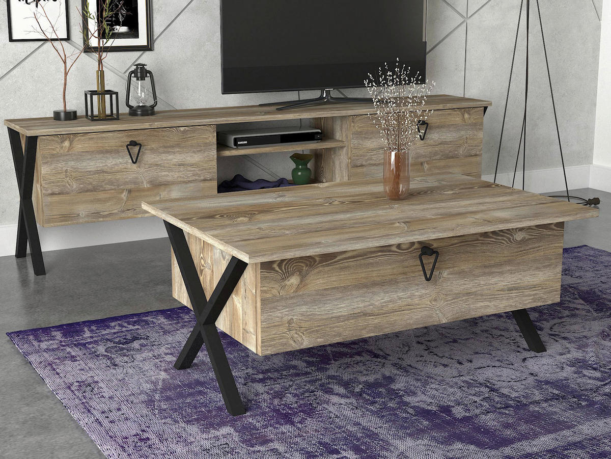 Couchtisch Zeth Eiche Nachbildung B/H/T: ca. 90x39x60 cm Zeth - Eiche (90,00/39,00/60,00cm) - moebel17