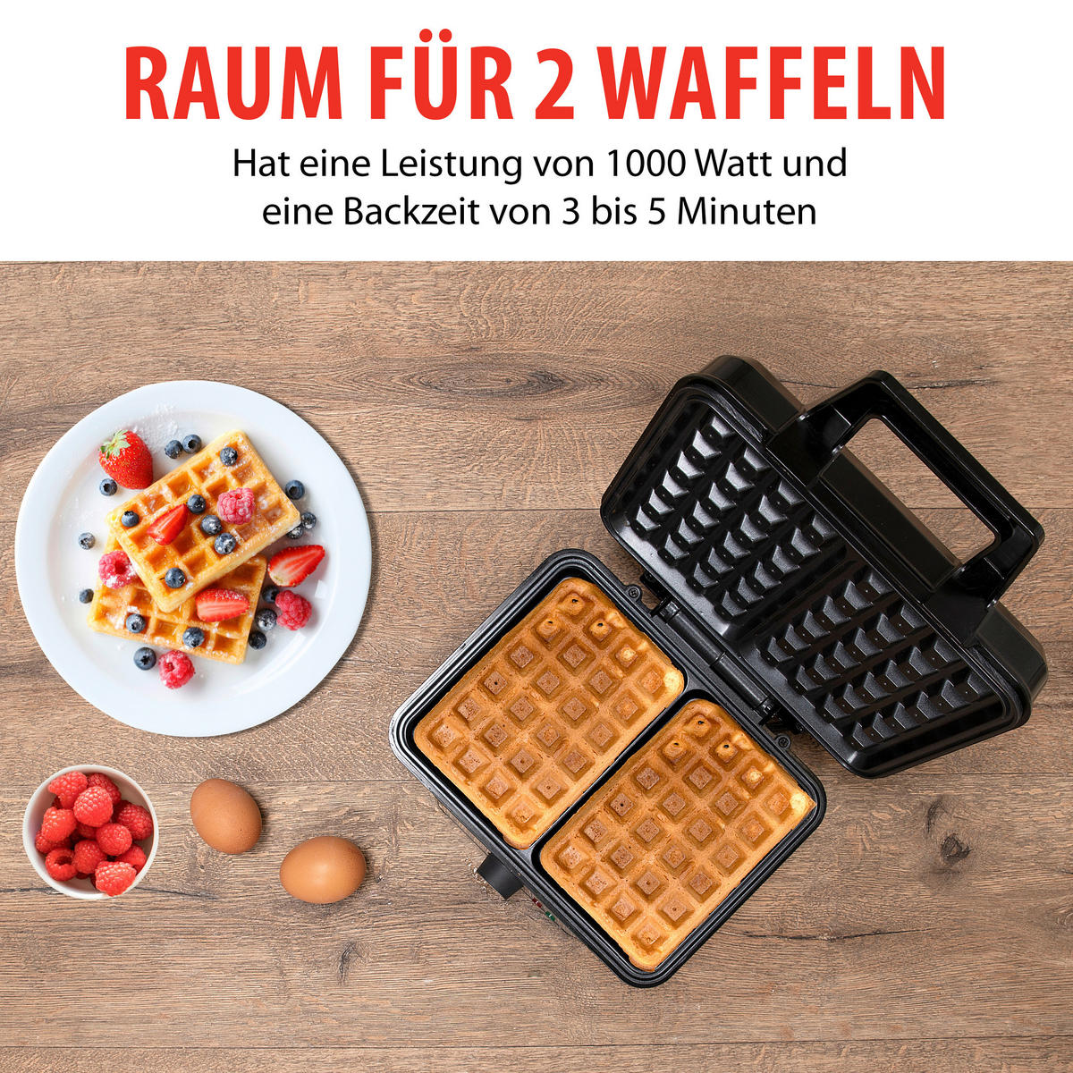 alpina Waffelautomat schwarz Alu B/H/L: ca. 24x10x24 cm Belgisches_Doppel-Waffeleisen - schwarz (24,00/24,00/10,00cm) - alpina