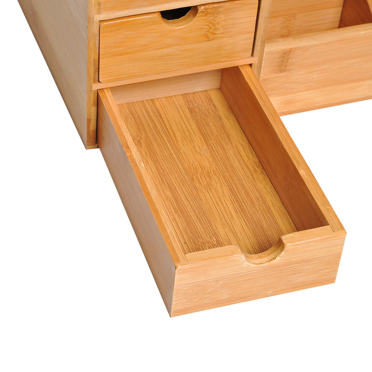 HOMCOM Organizer natur Bambus B/H/L: ca. 205x33x155 cm Schreibtischorganizer - natur (155,00/205,00/33,00cm) - HOMCOM