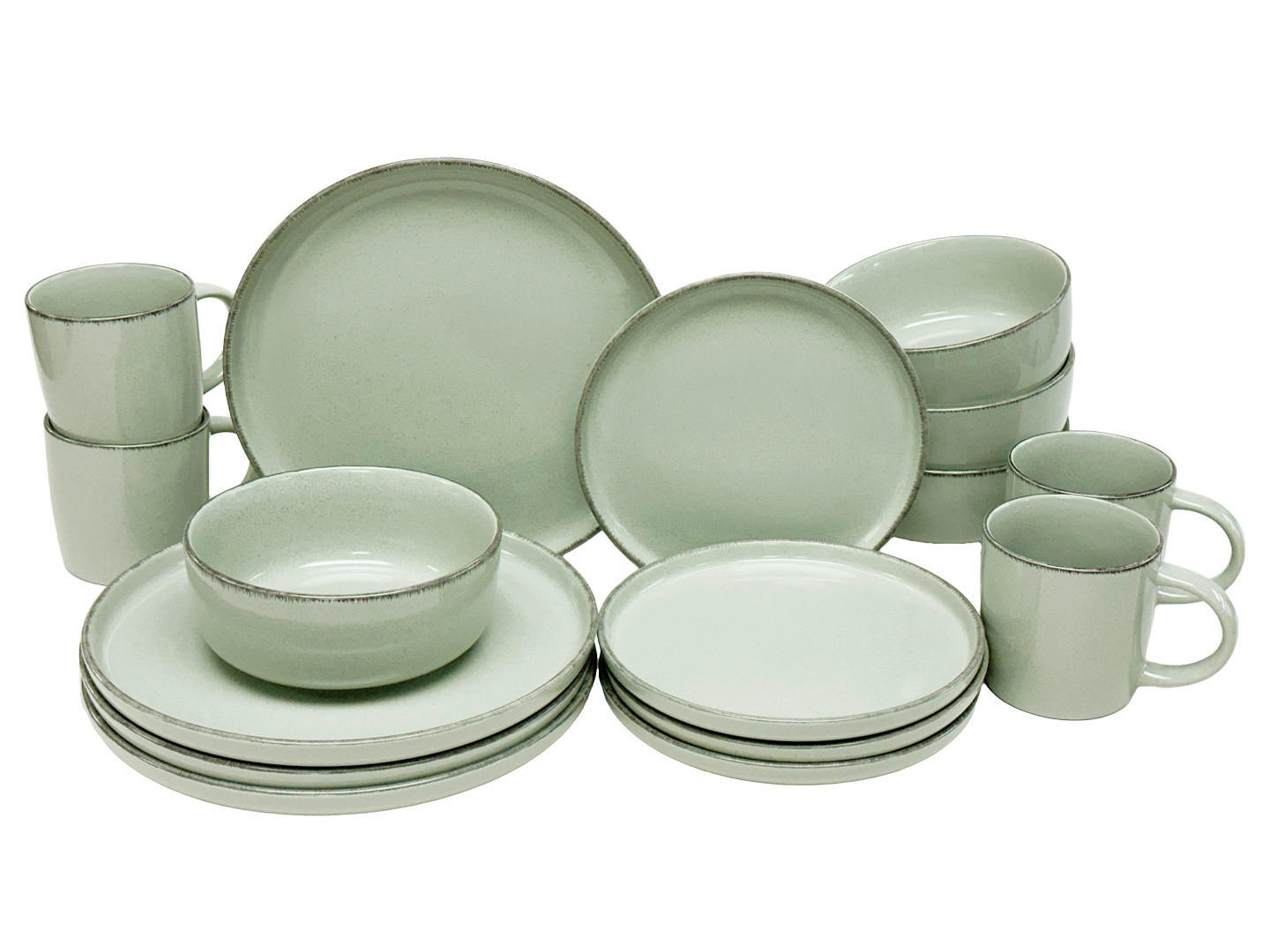 KEVOLI home Kombiservice grün Steingut 16 tlg. Kombiservice_Visby_16tlg. - grün (28,50/30,50/29,50cm) - KEVOLI home