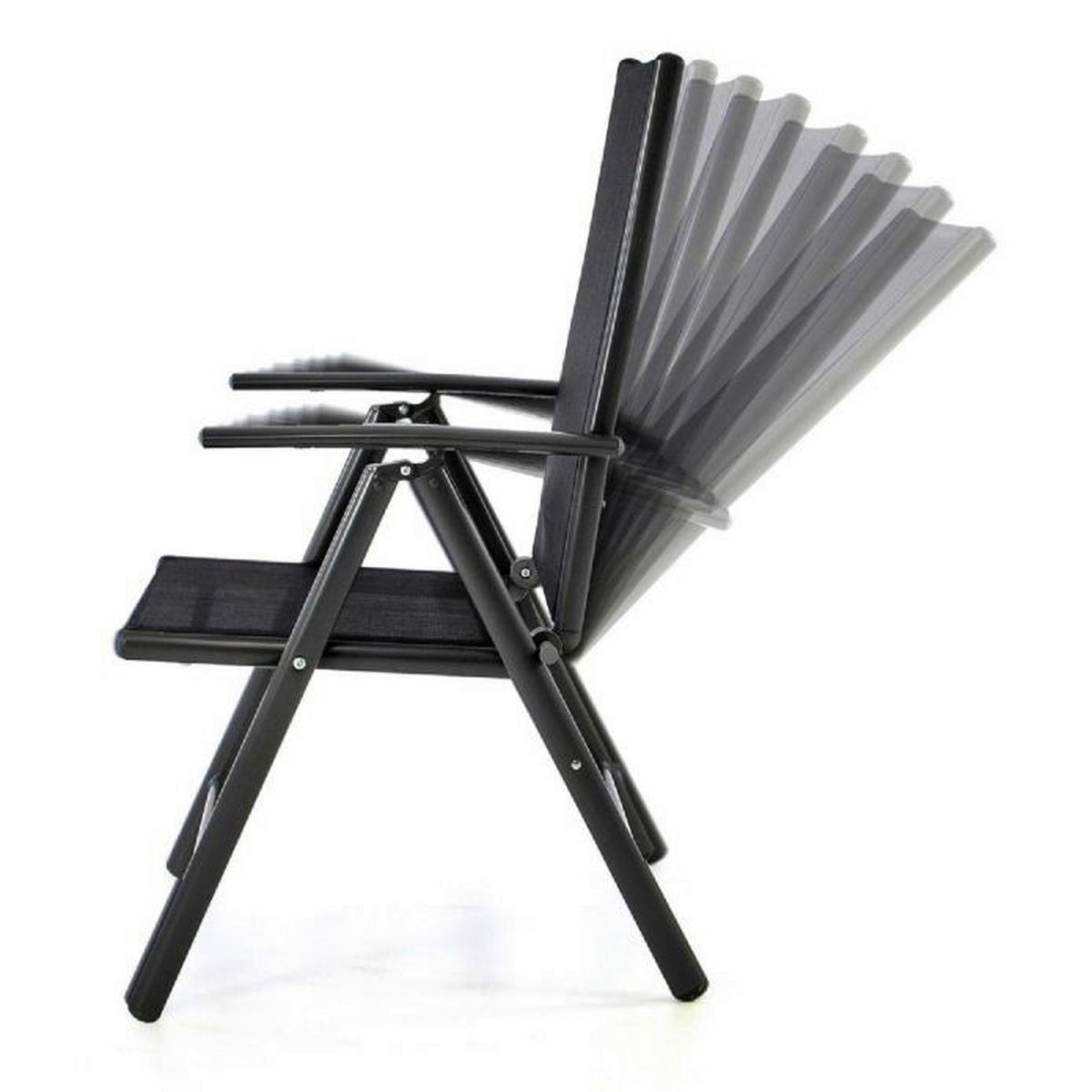 VCM Klappsessel anthrazit Aluminium B/H/T: ca. 56x105x65 cm Klappsessel - anthrazit (56,00/105,00/65,00cm) - VCM