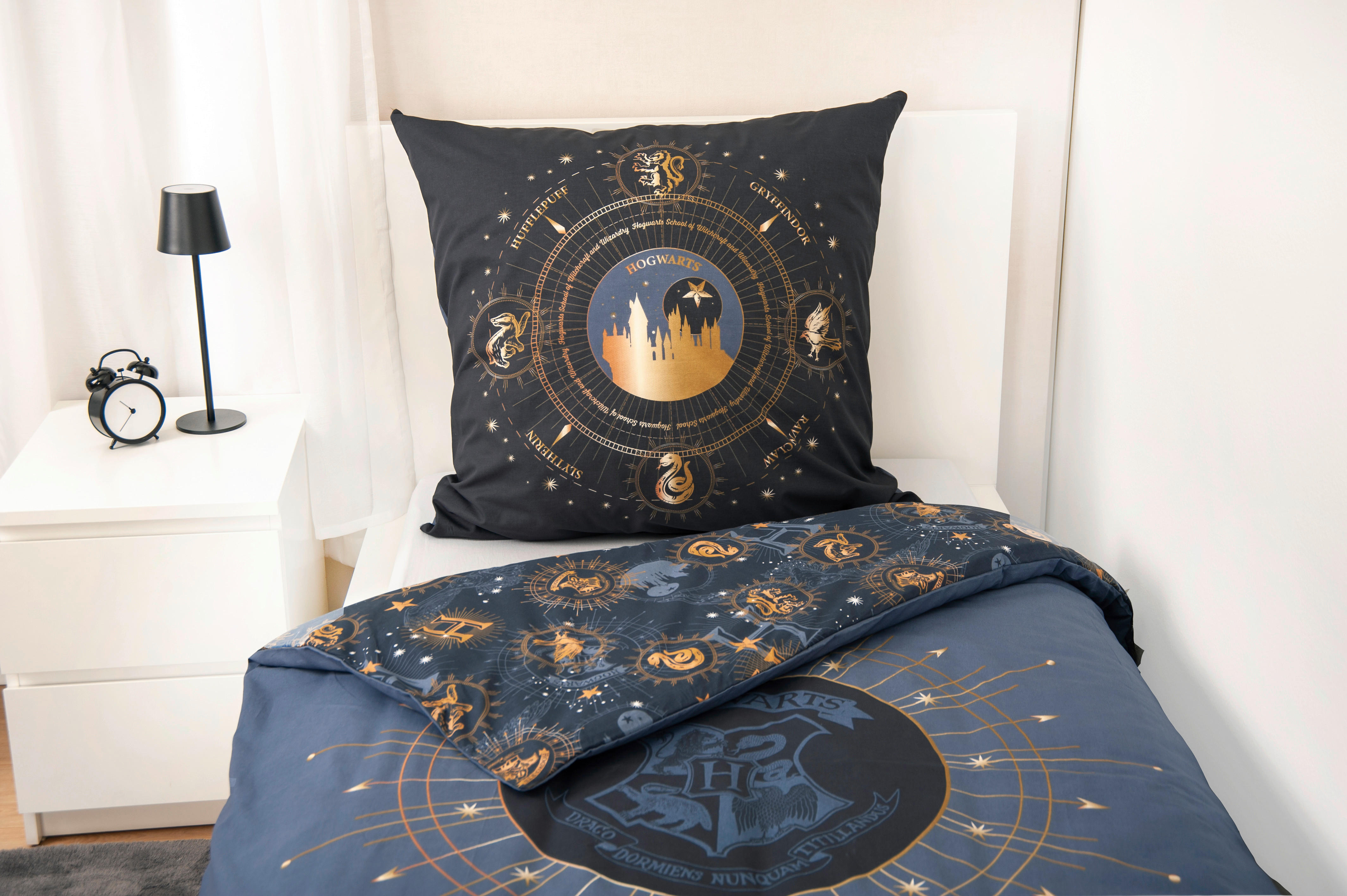Baumwoll Wende Bettwäsche Harry Potter Renforce blau Baumwolle B/L: ca. 135x200 cm Harry Potter - blau (135,00/200,00cm)
