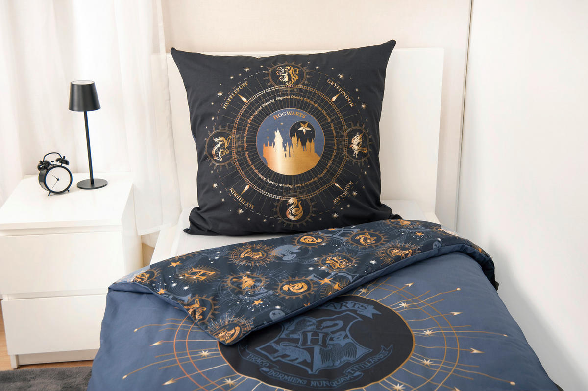 Baumwoll Wende Bettwäsche Harry Potter Renforce blau Baumwolle B/L: ca. 135x200 cm Harry Potter - blau (135,00/200,00cm)