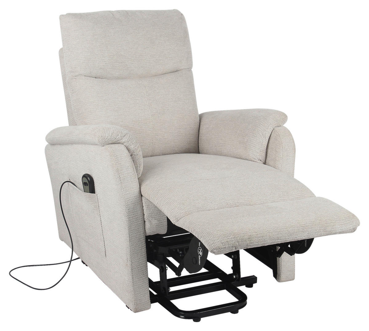 TV-Sessel Rubi beige Webstoff B/H/T: ca. 75x136x87 cm Rubi - beige/schwarz (75,00/136,00/87,00cm)
