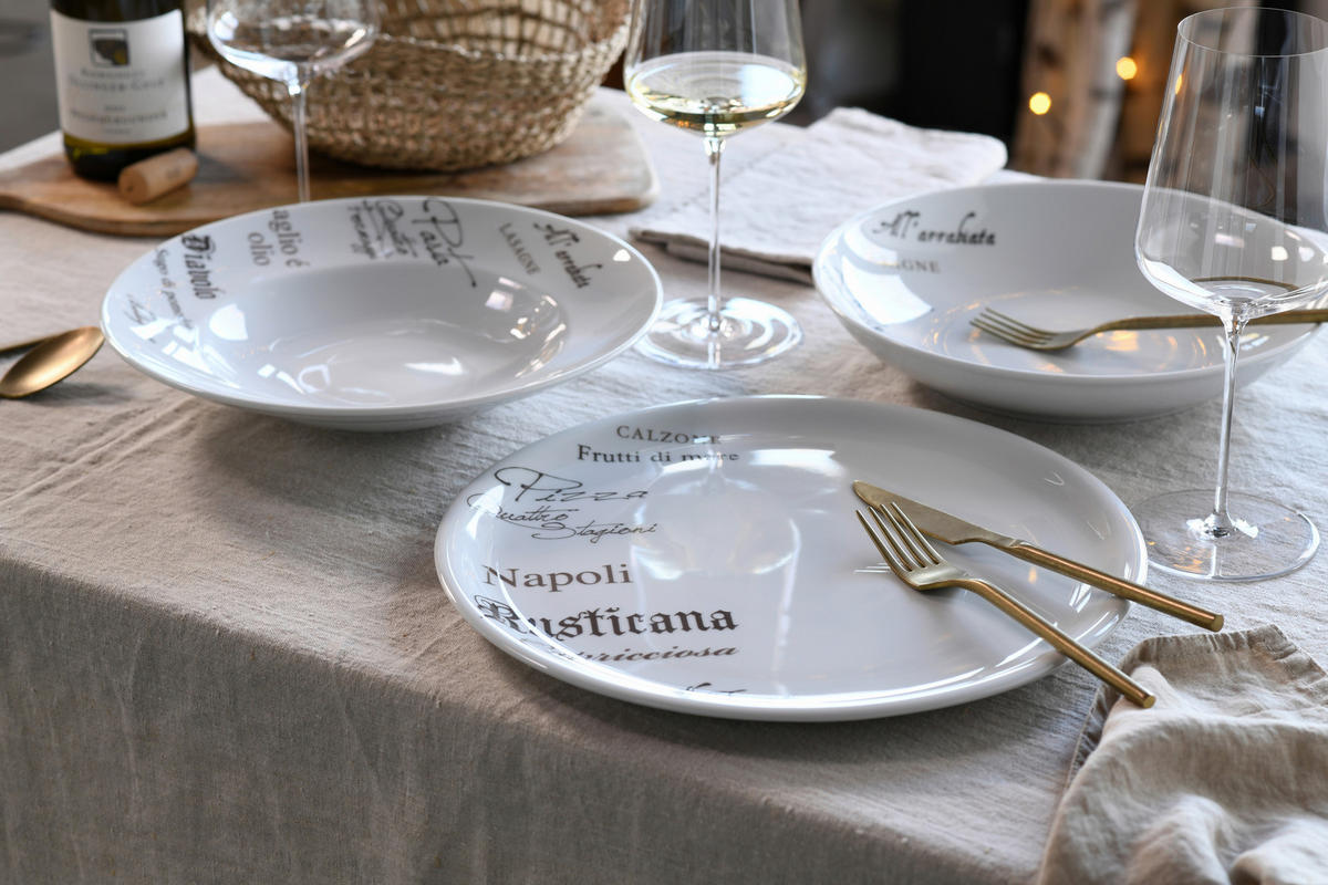 CreaTable Teller-Set Europa Gustoso weiß Porzellan Europa Gustoso - weiß - CreaTable