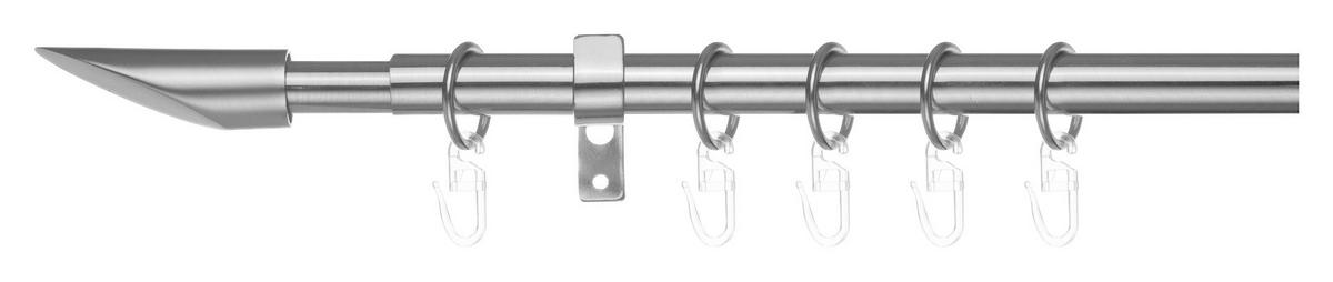 LICHTBLICK Gardinenstange Lipstick Chrom Metall D: ca. 2 cm ausziehbar von ca. 130 bis 240 cm 1.0 Läufe Lipstick - Chrom (2,00cm) - LICHTBLICK