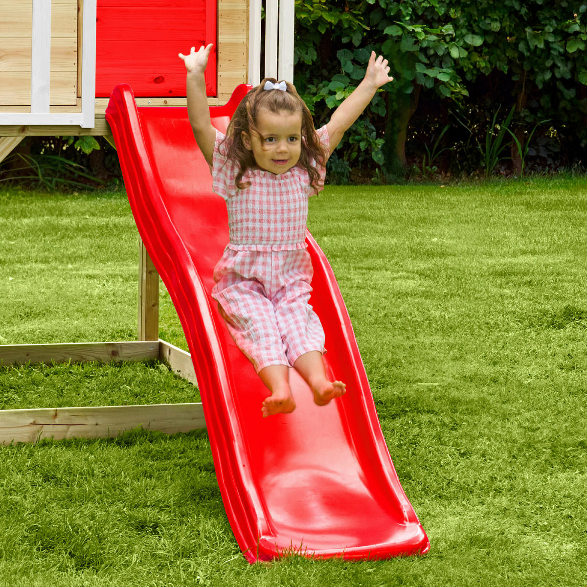 Zwerkules Spielhaus Lolla grau B/H/L: ca. 280x224x352 cm Lolla - weiß/natur (352,00/280,00/224,00cm) - Zwerkules