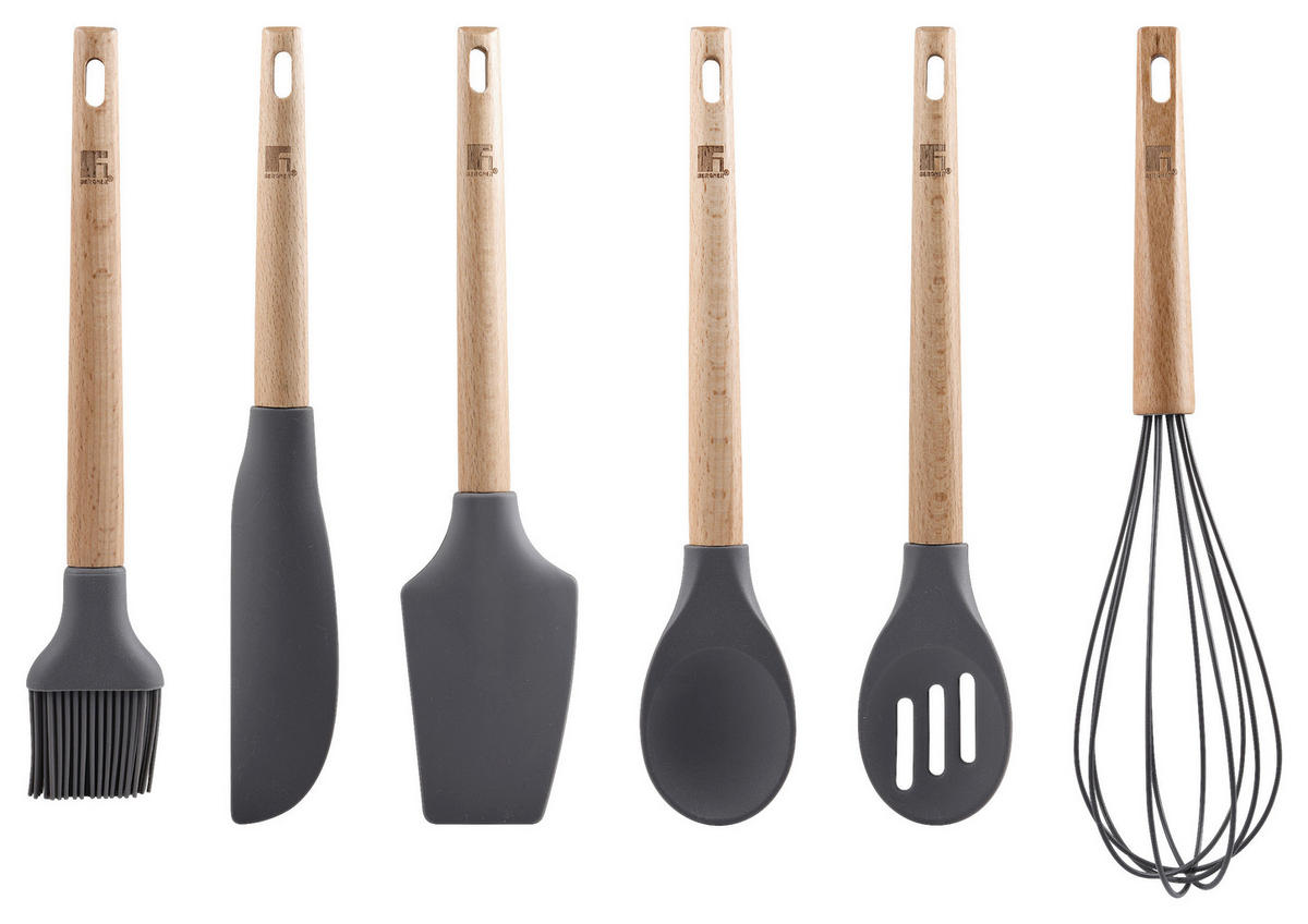 BERGNER Küchenhelferset Baking lovers schwarz Silikon Baking lovers - natur/schwarz - BERGNER
