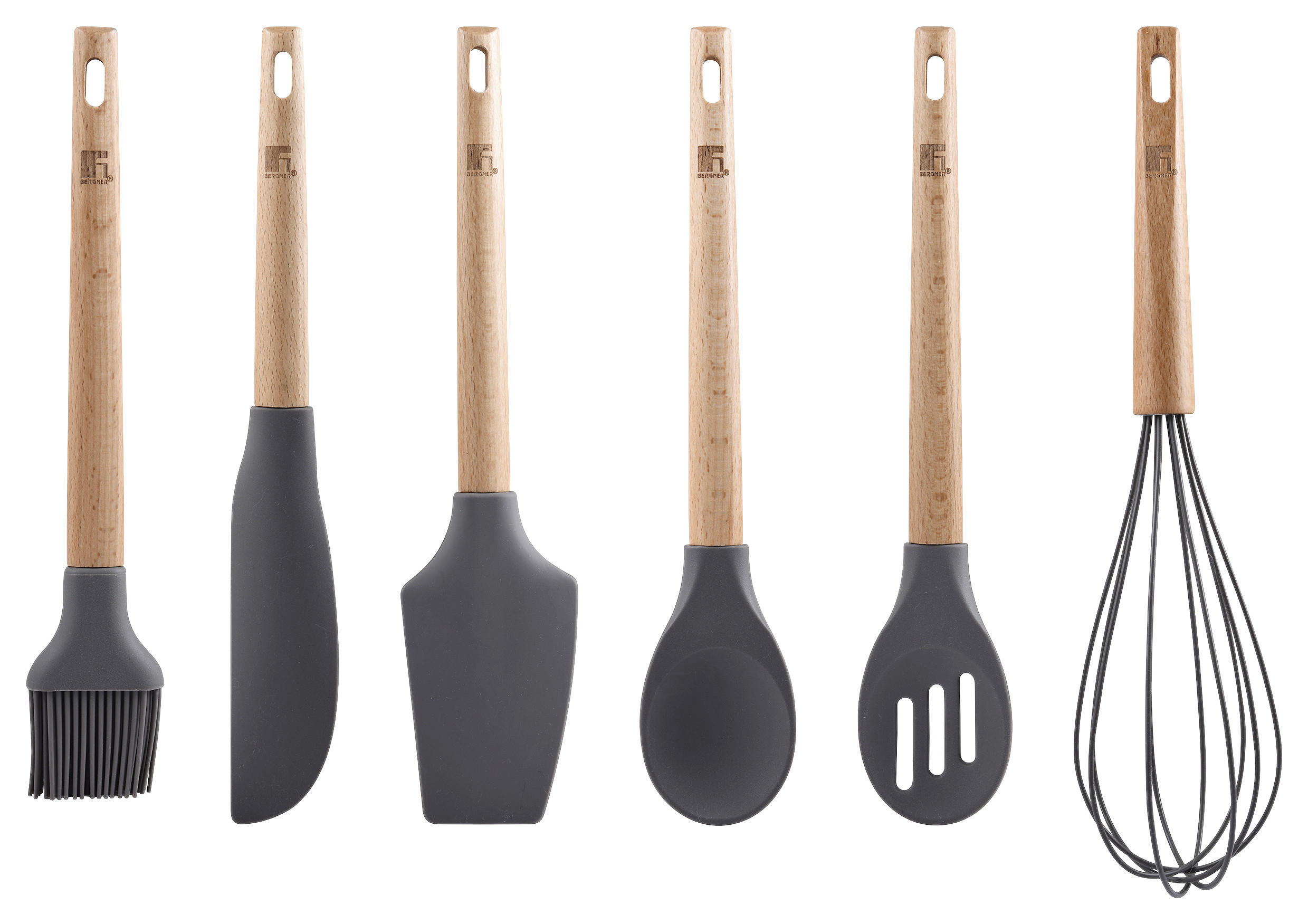 BERGNER Küchenhelferset Baking lovers schwarz Silikon