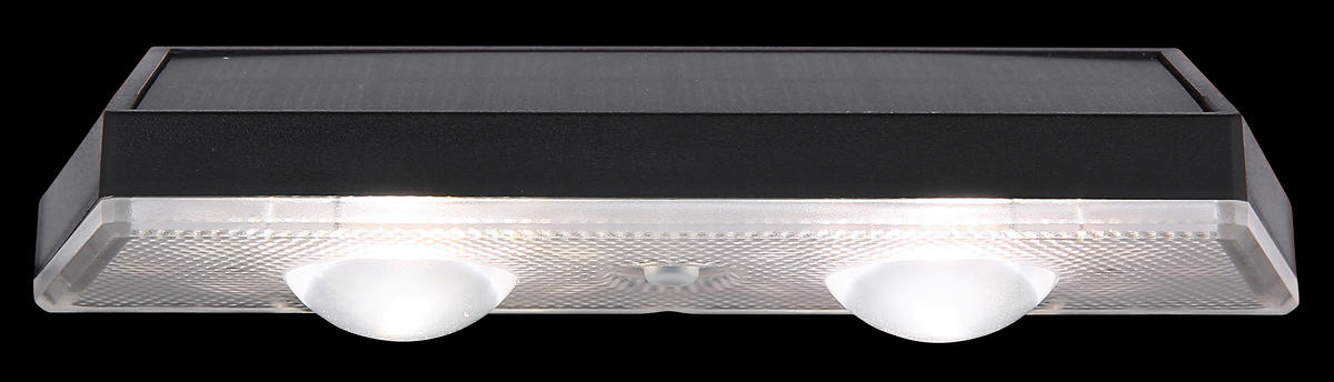 Solarleuchte transparent mattschwarz Kunststoff B/H: ca. 14x3,7 cm SOLAR - mattschwarz/transparent (14,00/3,70cm) - GLOBO