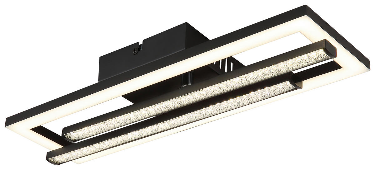 GLOBO LED-Deckenleuchte schwarz Kunststoff B/H/T: ca. 37,5x6,3x40 cm 1 Brennstellen HIGHWAY - schwarz (37,50/6,30/40,00cm) - GLOBO