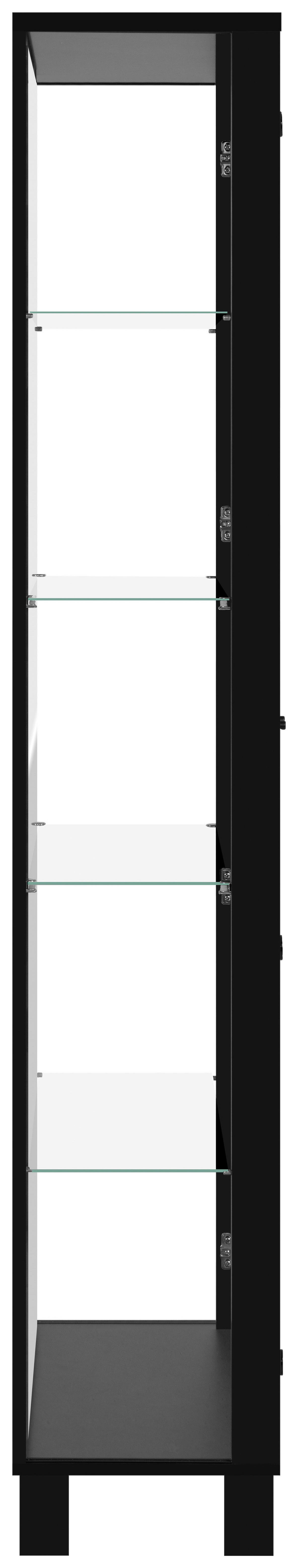 Vitrine Albi schwarz B/H/T: ca. 62x189x33 cm Albi - schwarz (62,00/189,00/33,00cm)