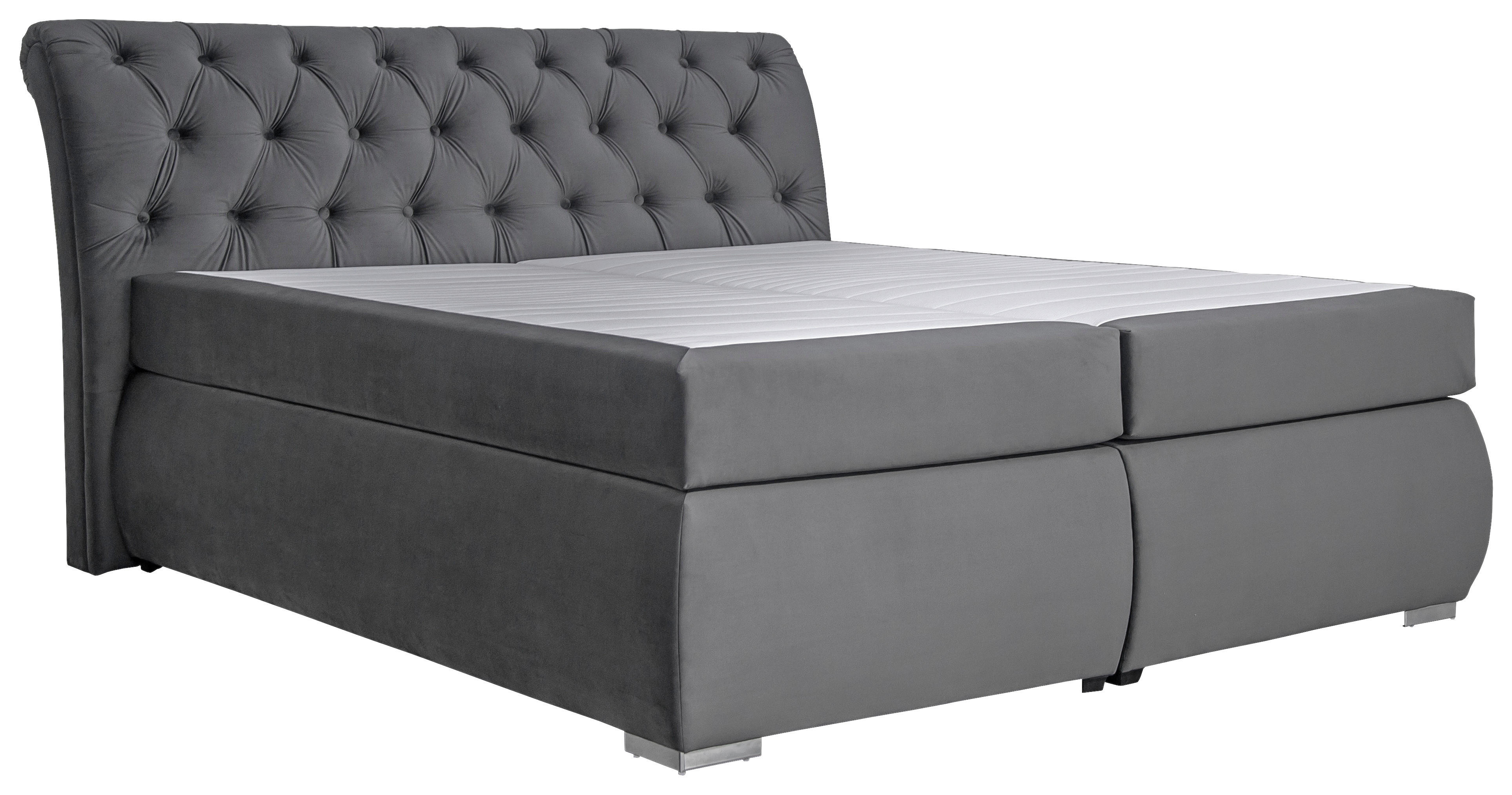 Boxspringbett Agnes dunkelgrau Liegefläche B/L: ca. 180x200 cm Agnes - dunkelgrau (198,00/116,00/237,00cm)