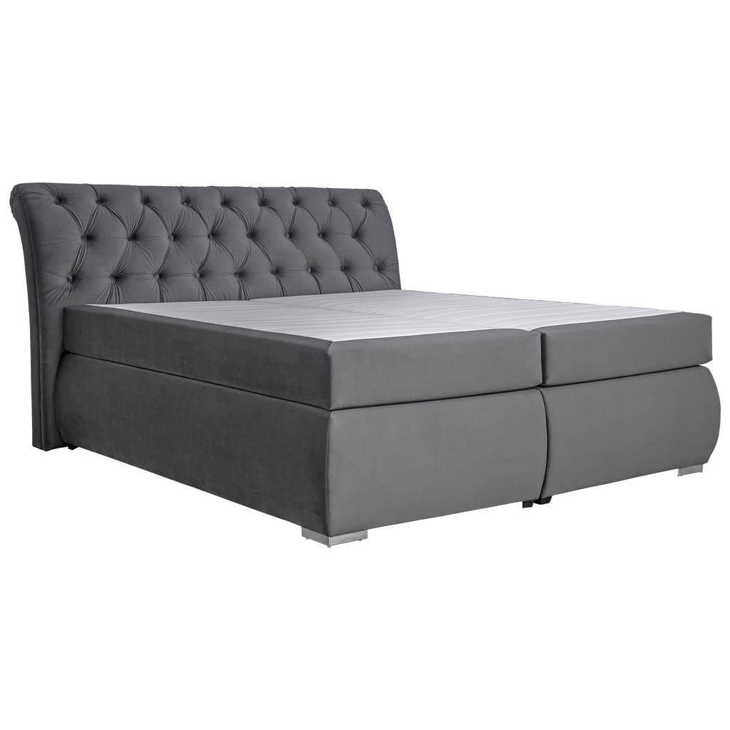 Thumbnail - Boxspringbett Agnes dunkelgrau Liegefläche B/L: ca. 180x200 cm
