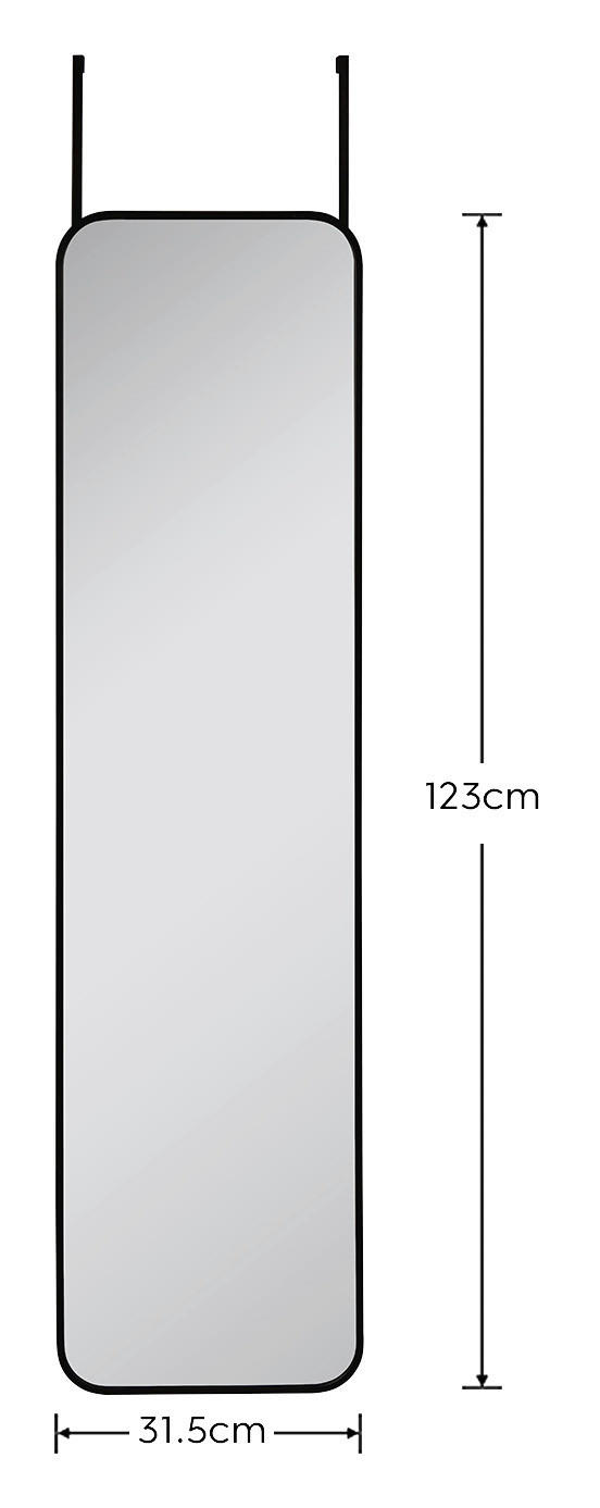 Türhängespiegel Beate schwarz Metall B/H: ca. 32x123 cm Beate - schwarz (32,00/123,00cm)