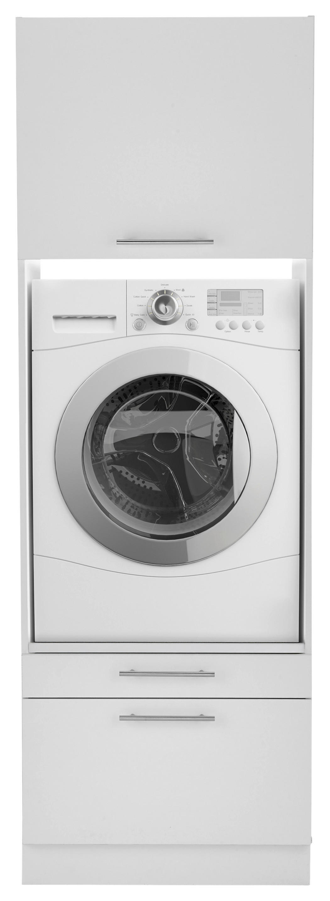 Respekta Waschmaschinenschrank Clara weiß matt B/H/T: ca. 67,4x200x67,6 cm Clara - weiß (67,40/200,00/67,60cm) - Respekta