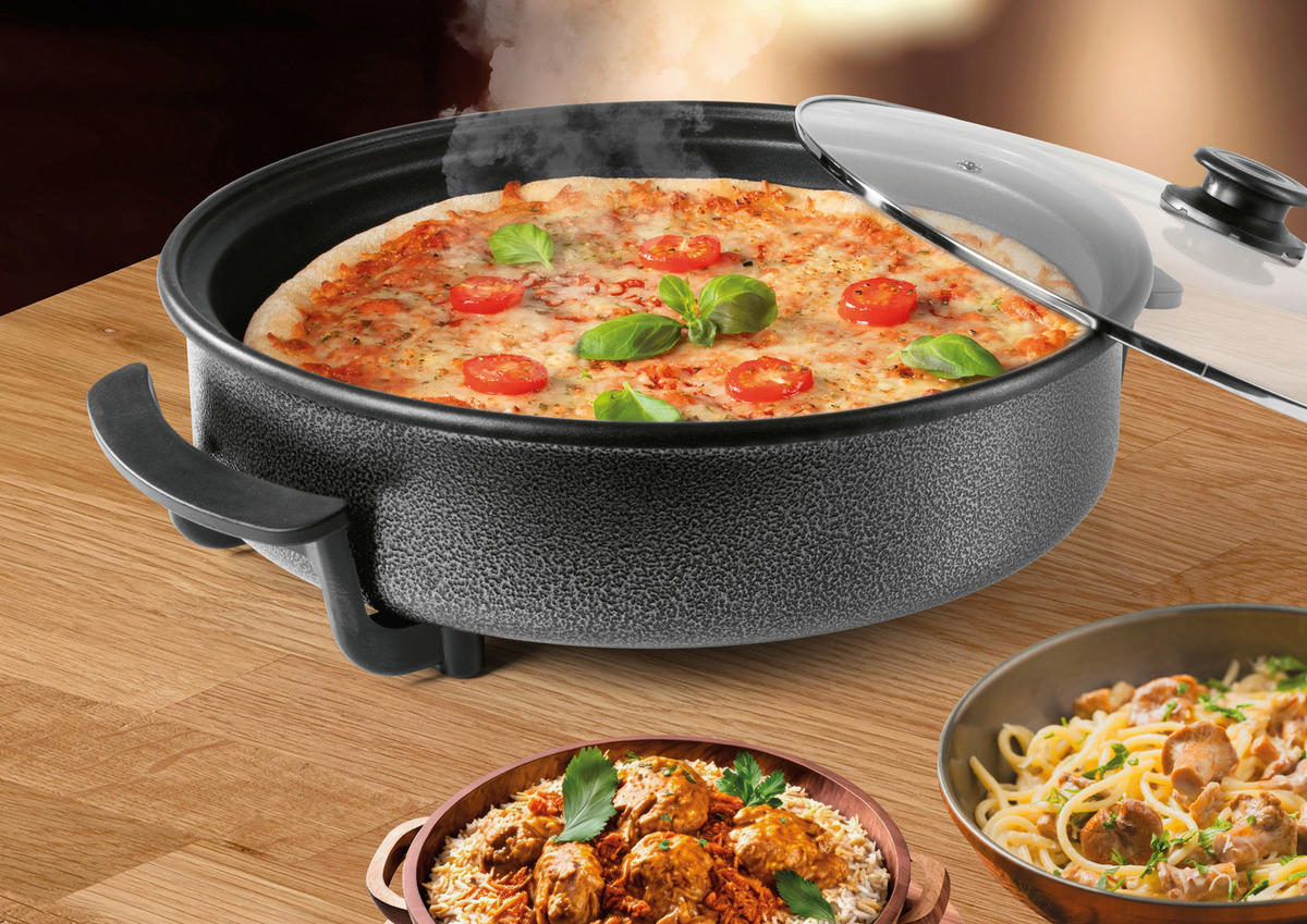GOURMETmaxx Elektrische Party-Pfanne schwarz Edelstahl B/H/L: ca. 13,2x43,1x43,1 cm Elektrische_Party-Pfanne - schwarz (43,10/13,20/43,10cm) - GOURMETmaxx