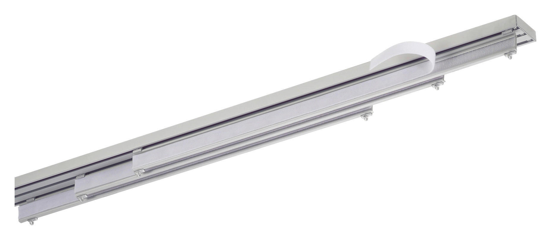 Flächenvorhangsschiene silber Aluminium 3.0 Läufe Flächenvorhang_Set_3lfg. - silber (160,00cm)