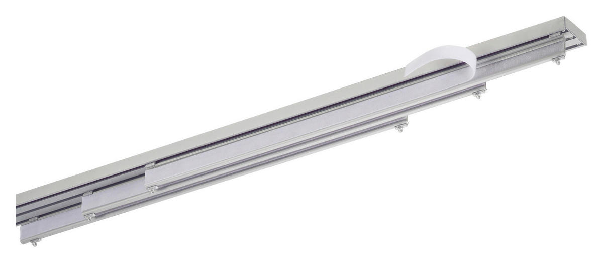 Flächenvorhangsschiene silber Aluminium 3.0 Läufe Flächenvorhang_Set_3lfg. - silber (160,00cm)