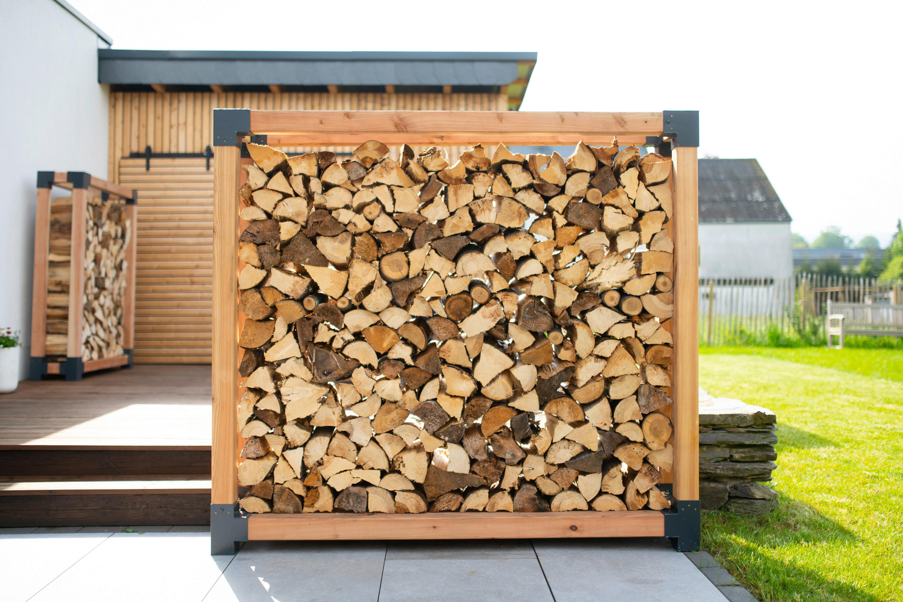 Westmann Kaminholzregal Michel natur B/H/L: ca. 40x180x198 cm Michel - natur (198,00/40,00/180,00cm) - Westmann
